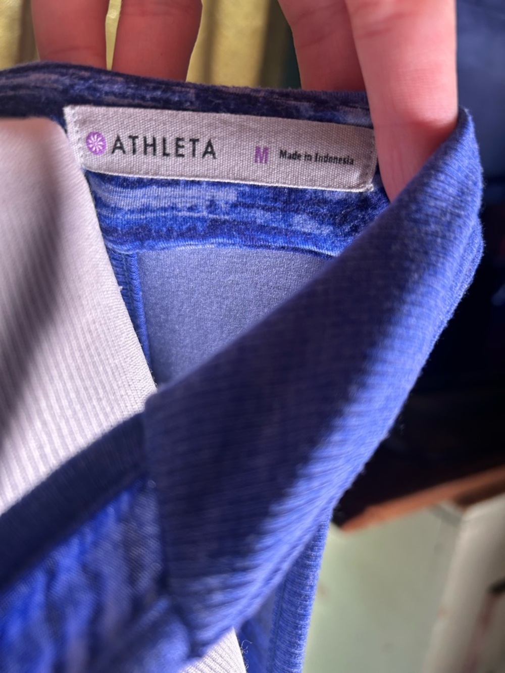 Athleta Blue Space-Dye Racerback Ruched Side Sheath Dress - Picture 5 of 5